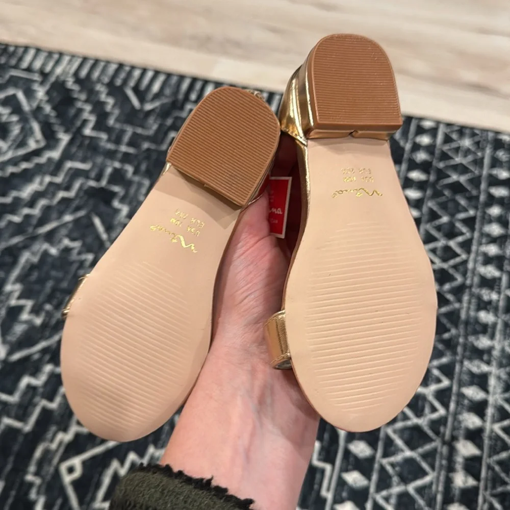 Nina Hidi Platino Metallic Dress Sandals Toddler Girls Size 10